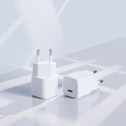 Laadimisadapter USB-C Power Delivery 20W/230V valge