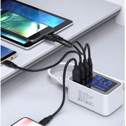 Laadimisjaam 3xUSB A + 1xUSB C