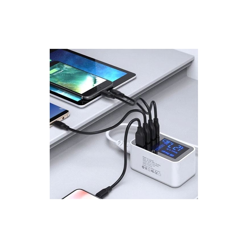Laadimisjaam 3xUSB A + 1xUSB C