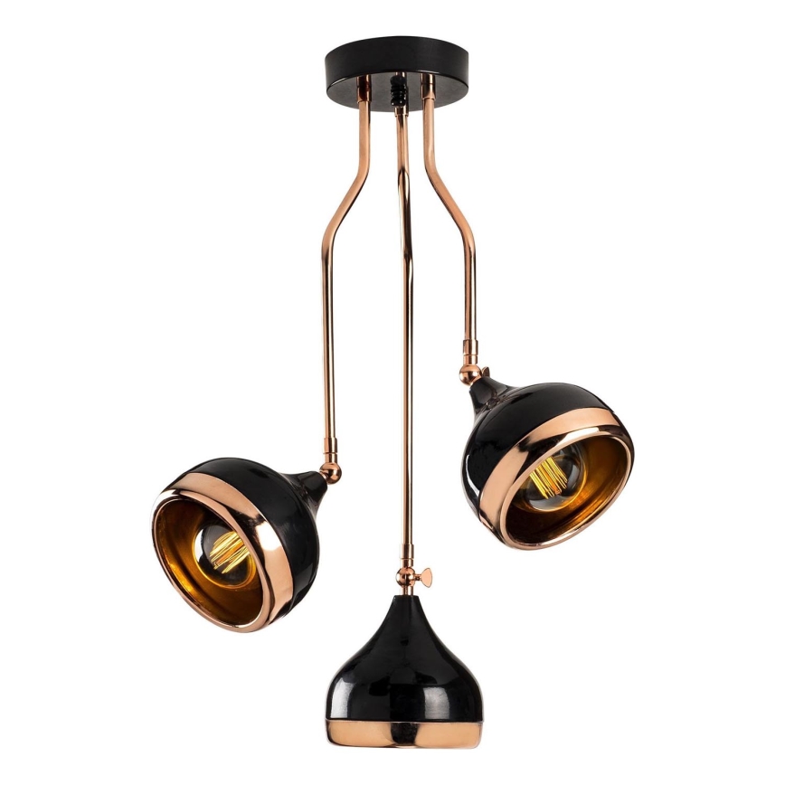 Läbipaistva laevalgusti YILDO 3xE27/40W/230V must/ vask