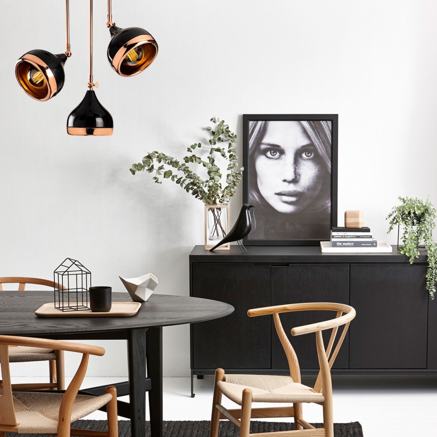 Läbipaistva laevalgusti YILDO 3xE27/40W/230V must/ vask