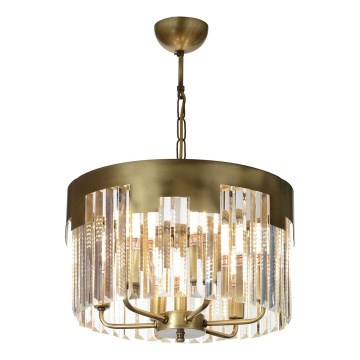 Läbipaistva luster CRYSTALLINE 6xE27/40W/230V pronks