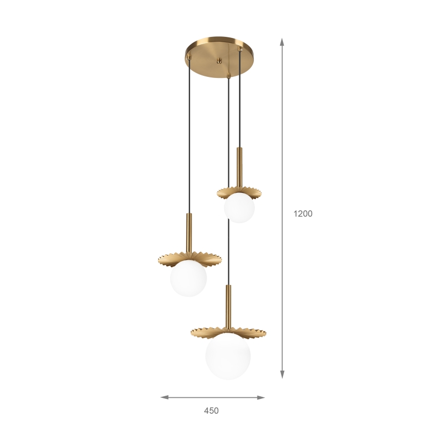 Läbivoolu lühter CHITA 3xG9/5W/230V kuldne