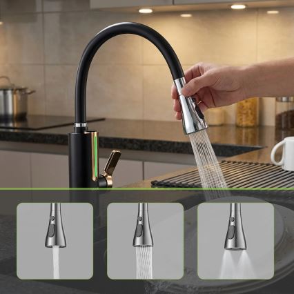 Läbivoolu veesoojendi LED-ekraaniga 3000W/230V IPX4 must