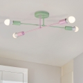 Lae külge kinnitatav lühter CAMBRIDGE 4xE27/15W/230V roheline/roosa