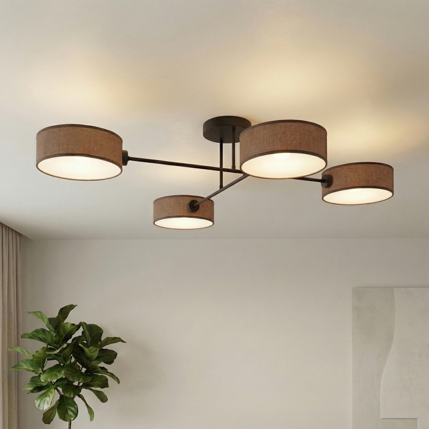 Lae külge kinnitatav lühter MAGA 4xE14/10W/230V pruun