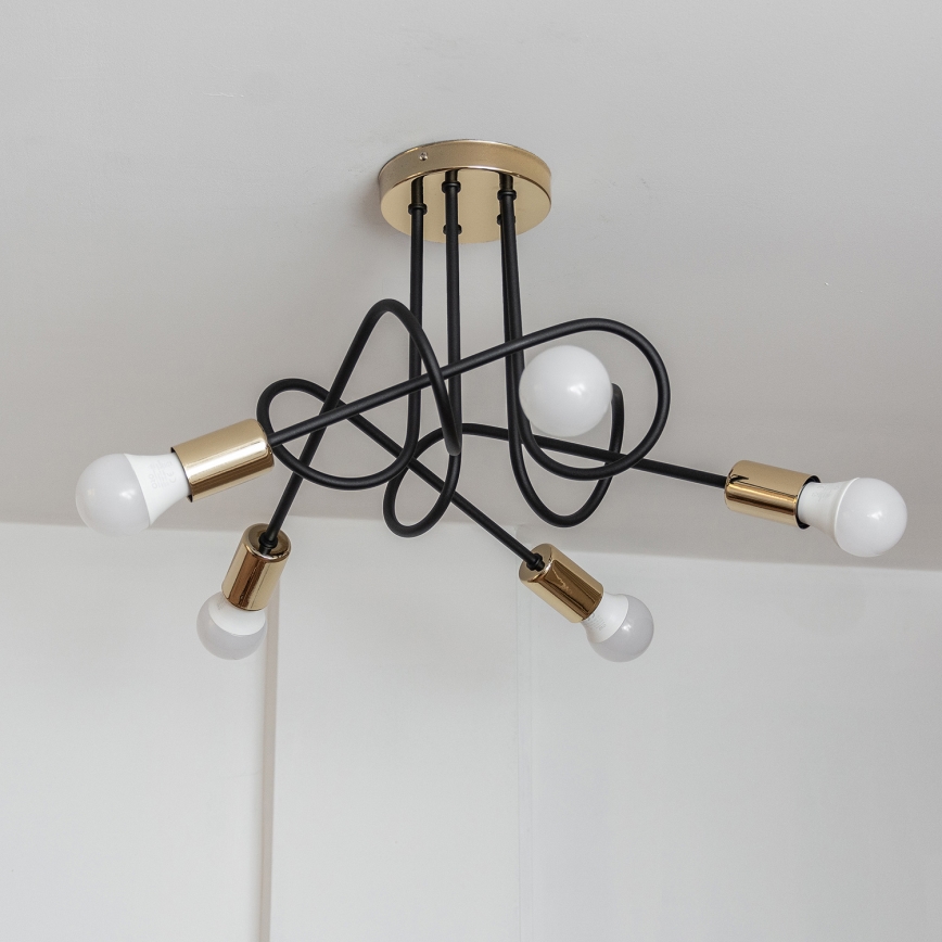 Lae külge kinnitatav lühter OXFORD 5xE27/15W/230V kuldne/must