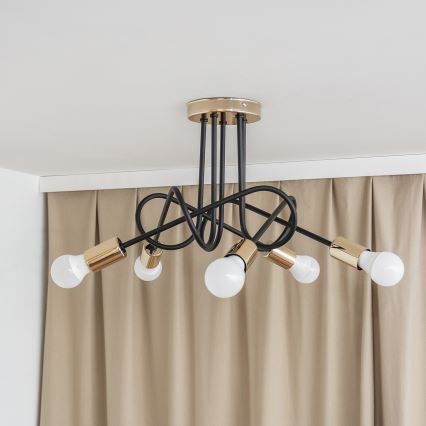 Lae külge kinnitatav lühter OXFORD 5xE27/15W/230V kuldne/must