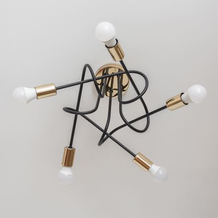 Lae külge kinnitatav lühter OXFORD 5xE27/15W/230V kuldne/must