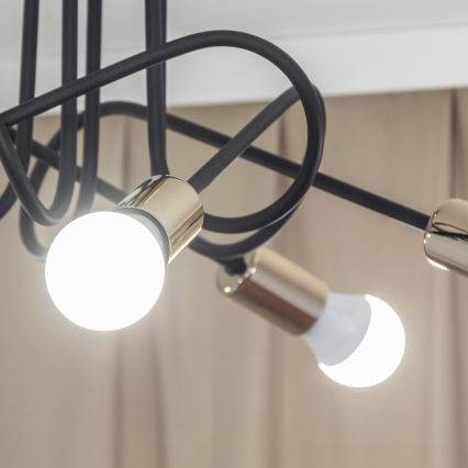 Lae külge kinnitatav lühter OXFORD 5xE27/15W/230V kuldne/must