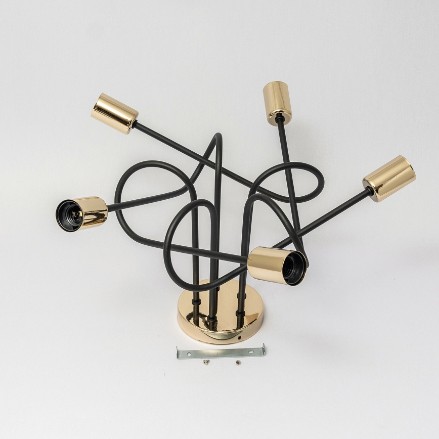 Lae külge kinnitatav lühter OXFORD 5xE27/15W/230V kuldne/must