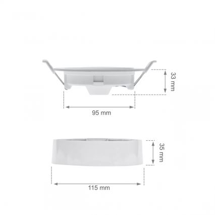 Lae sisse paigaldatav LED-valgusti ALGINE 2‑ühes LED/6W/230V 3000K valge