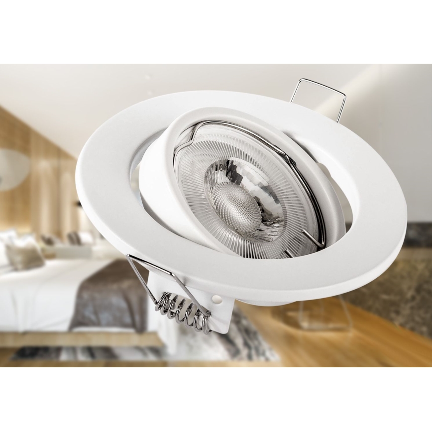 Lae sisse paigaldatav valgusti 1xGU10/MR16/10W/230V, läbimõõt 9 cm, valge