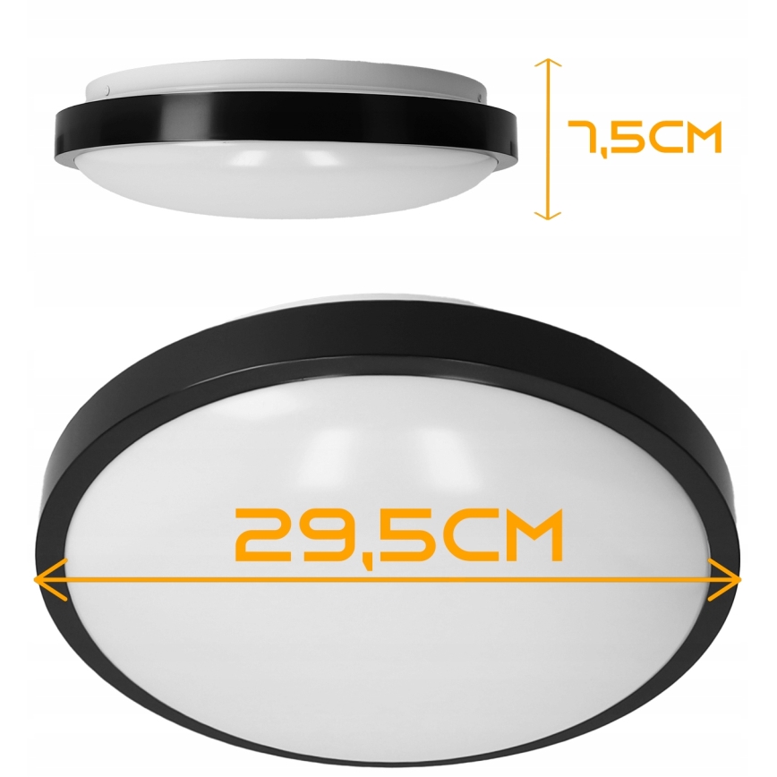 Laelamp 2xE27/40W/230V, läbimõõt 29,5 cm, must