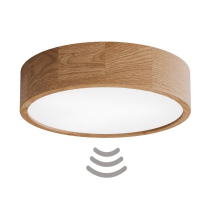 Laelamp CLEO liikumis- ja hämarusanduriga 3xE27/24W/230V, läbimõõt 37,5 cm, tamm