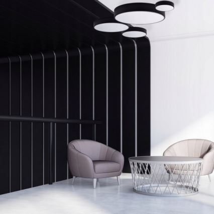 CLEO laelamp liikumis- ja hämarusanduriga 6xE27/24W/230V, läbimõõt 80 cm, must