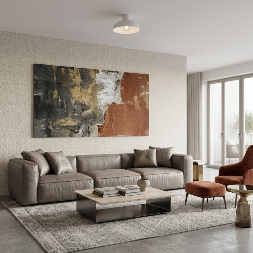 Laelamp BASCA 1xE27/15W/230V, läbimõõt 40 cm, kreemjas