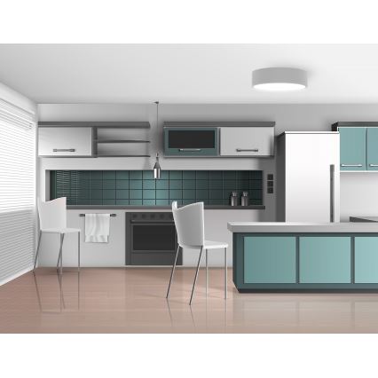 Laelamp liikumis- ja hämarussensoriga CLEO 2xE27/24W/230V läbimõõt 30 cm hall