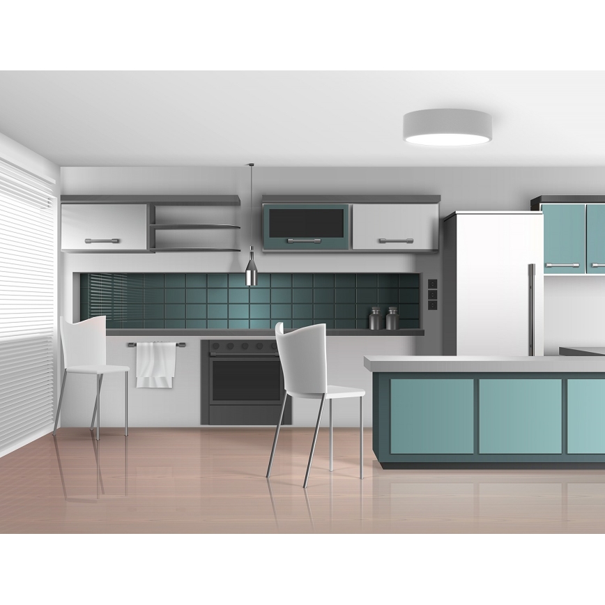 Laelamp liikumis- ja hämarussensoriga CLEO 2xE27/24W/230V läbimõõt 30 cm hall