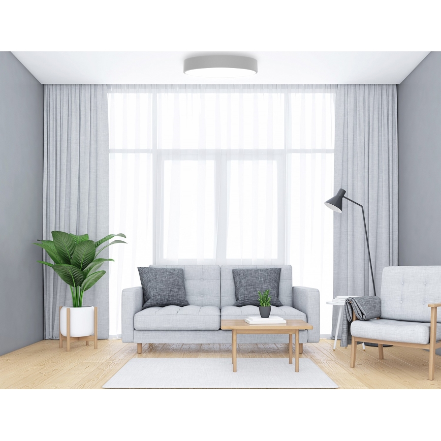 Laelamp liikumis- ja hämarusanduriga CLEO 6xE27/24W/230V, läbimõõt 80 cm, hall