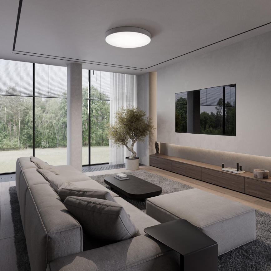 Laelamp liikumis- ja hämarusanduriga CLEO 6xE27/24W/230V, läbimõõt 80 cm, hall