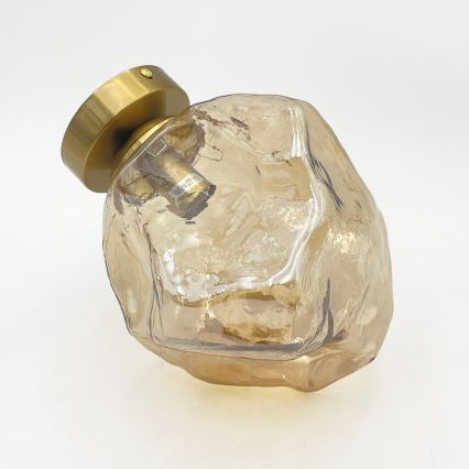 Laelamp CRISTAL 1xE14/15W/230V messing/suitsune beež