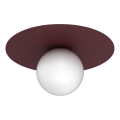 Laelamp FLAT 1xE27/15W/230V, läbimõõt 35 cm, bordoopunane