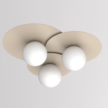 Laelamp FLAT 3xE27/15W/230V 55x60 cm beež