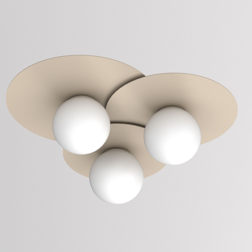 Laelamp FLAT 3xE27/15W/230V 55x60 cm beež