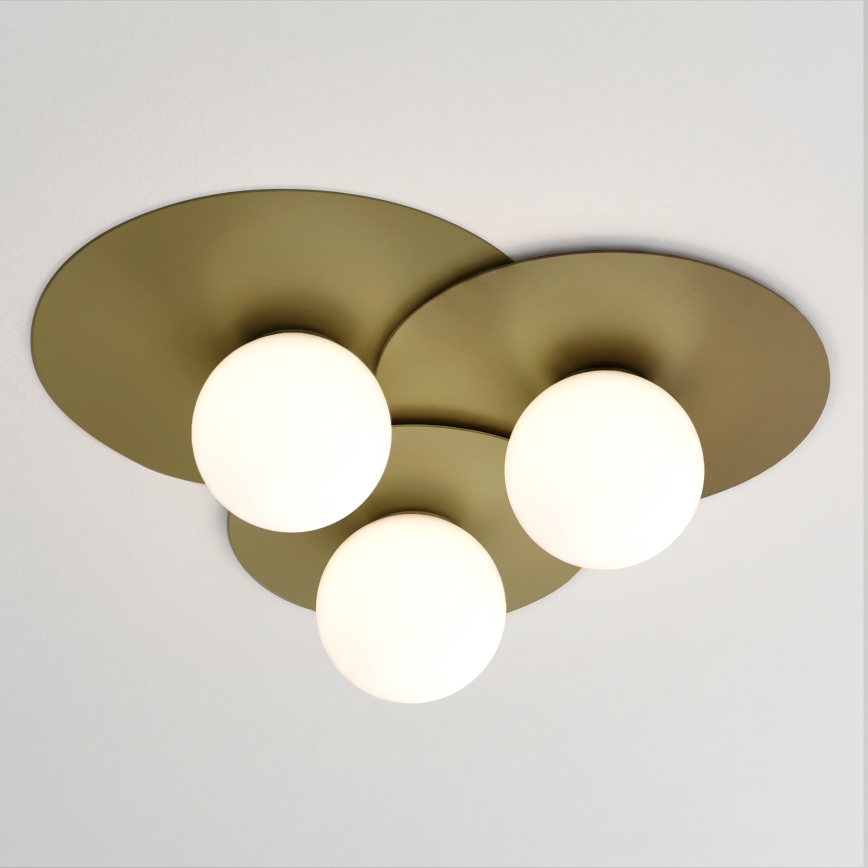 Laelamp FLAT 3xE27/15W/230V 55x60 cm kuldne