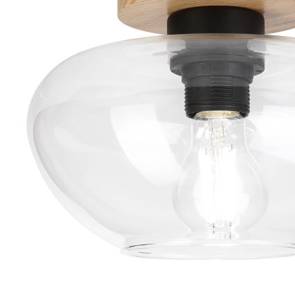 Laelamp FLO WOOD 1xE27/15W/230V tamm/läbipaistev Ø 22 cm