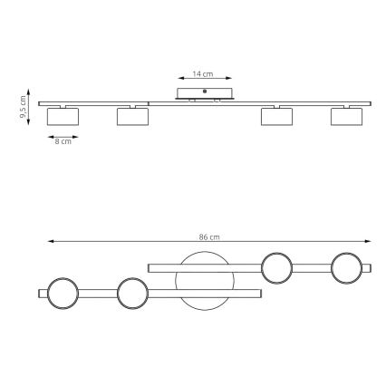 Laelamp FRAGMENT 4xGX53/12W/230V beež