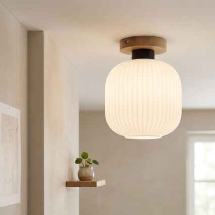 Laelamp HARMA WOOD 1xE27/15W/230V tamm/valge, läbimõõt 20 cm