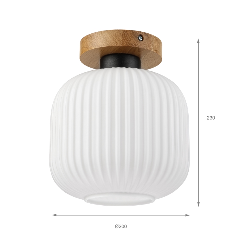 Laelamp HARMA WOOD 1xE27/15W/230V tamm/valge, läbimõõt 20 cm