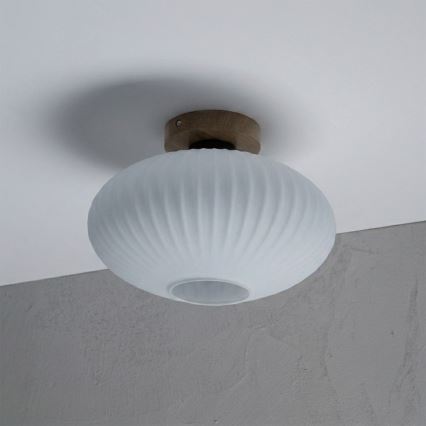 Laelamp HARMA WOOD 1xE27/15W/230V tamm/valge läbimõõt 30 cm