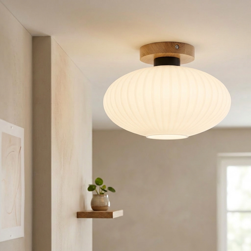 Laelamp HARMA WOOD 1xE27/15W/230V tamm/valge läbimõõt 30 cm