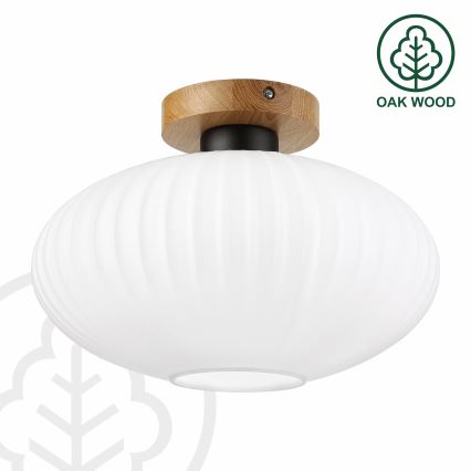 Laelamp HARMA WOOD 1xE27/15W/230V tamm/valge läbimõõt 30 cm