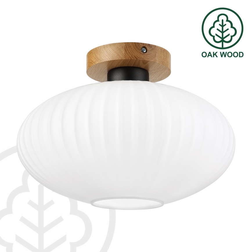 Laelamp HARMA WOOD 1xE27/15W/230V tamm/valge läbimõõt 30 cm