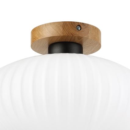 Laelamp HARMA WOOD 1xE27/15W/230V tamm/valge läbimõõt 30 cm