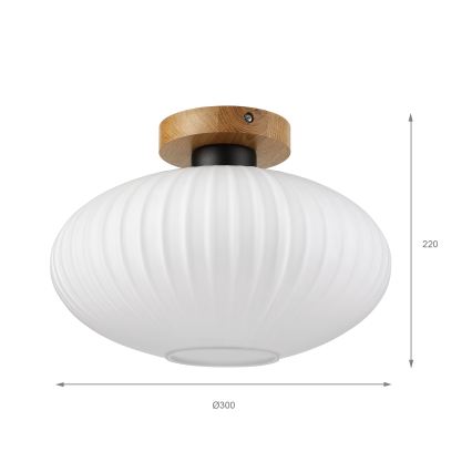 Laelamp HARMA WOOD 1xE27/15W/230V tamm/valge läbimõõt 30 cm