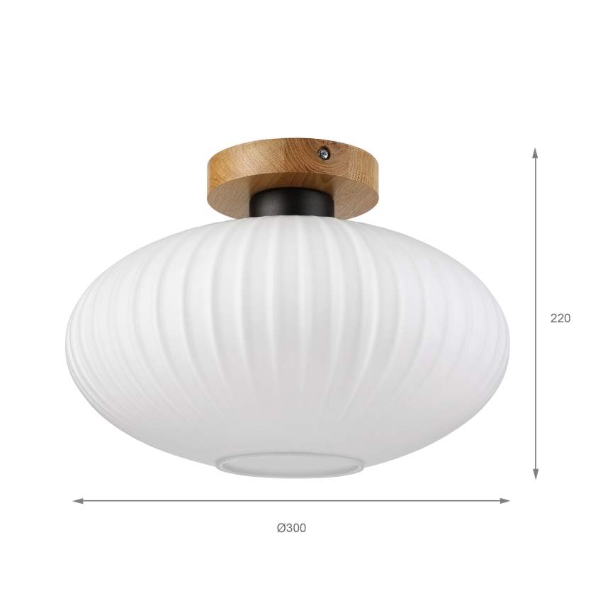 Laelamp HARMA WOOD 1xE27/15W/230V tamm/valge läbimõõt 30 cm