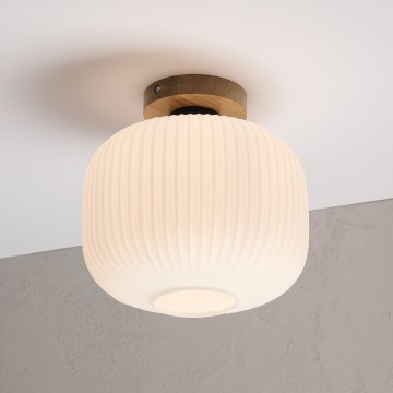 Laelamp HARMA WOOD 1xE27/15W/230V tamm/valge, Ø 25 cm