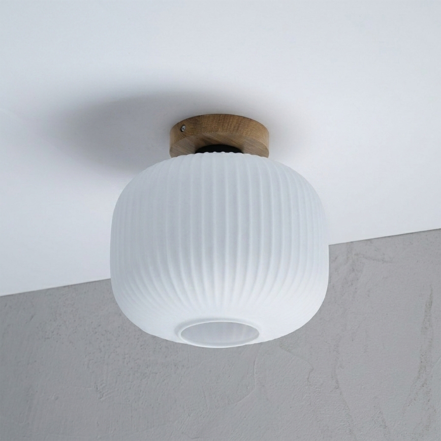 Laelamp HARMA WOOD 1xE27/15W/230V tamm/valge, Ø 25 cm