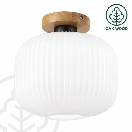 Laelamp HARMA WOOD 1xE27/15W/230V tamm/valge, Ø 25 cm
