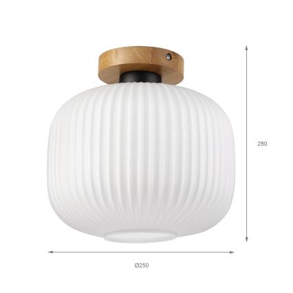 Laelamp HARMA WOOD 1xE27/15W/230V tamm/valge, Ø 25 cm