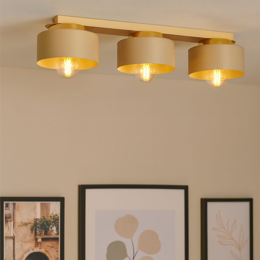 Laelamp IGNIA 3xE27/60W/230V pruunikashall