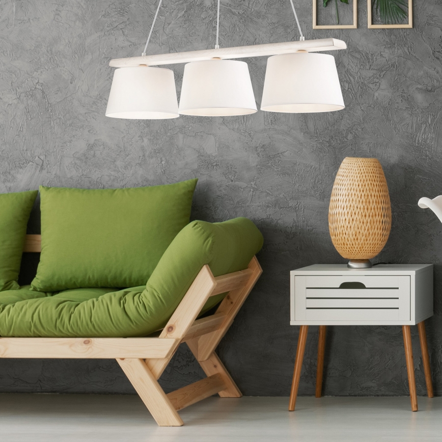 Laelamp kaabliga AIDA 3xE27/60W/230V, läbimõõt 25 cm, tamm/valge