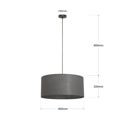 Laelamp kaabliga ALBA 1xE27/15W/230V, läbimõõt 40 cm, hall
