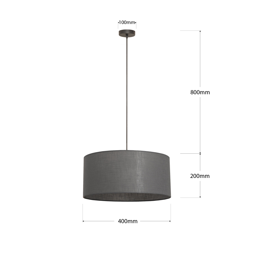 Laelamp kaabliga ALBA 1xE27/15W/230V, läbimõõt 40 cm, hall