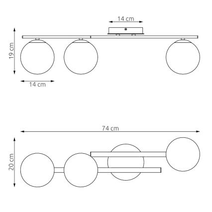 Laelamp KAIRO 3xE14/10W/230V beež